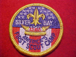 2010 NJ PATCH, SILVER BAY, AMERICA'S FIRST SCOUT CAMP, 2" ROUND