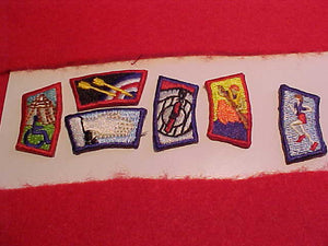 2010 NJ PATCHES, SET OF SIX - NAVIGATION, ARCHERY, CANOEING, 5K RUN, DISABILITY AWARENESS, FAITH