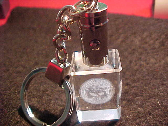 2010 NJ KEYCHAIN, CRYSTAL LIGHTS UP W/ 3 COLORS, EXTRA BATTERIES INCLUDED