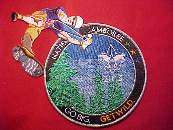 2013 NJ JACKET PATCH, CANOPY ZIP LINE, HAS SCOUT ZIPLINING PATCH RIVETED TO SWIVEL FROM JP, 6