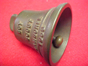 53 NJ cast metal bell, solid bronze, 2.25" diameter x 2..75" high, with "dinger"