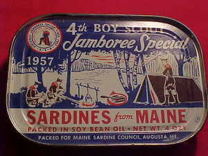 1957 NJ SARDINES FROM MAINE TIN/COIN BANK