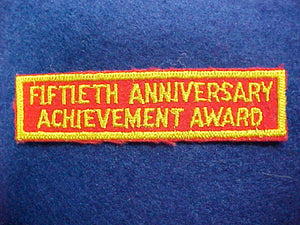 60 NJ award patch, fiftieth anniversary achievement award