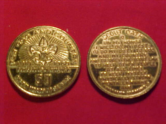 1960 NJ TOKEN, FIFTY YEARS OF SERVICE, GOLD COLOR