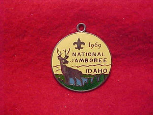 1969 NJ CHARM, ENAMELED DESIGN ON STERLING SILVER