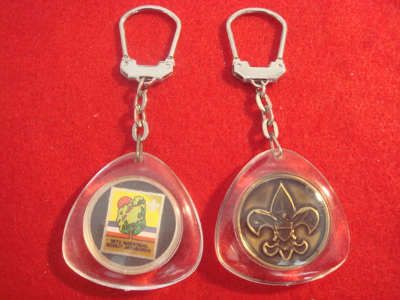 73 NJ keychain, plastic and metal emblem