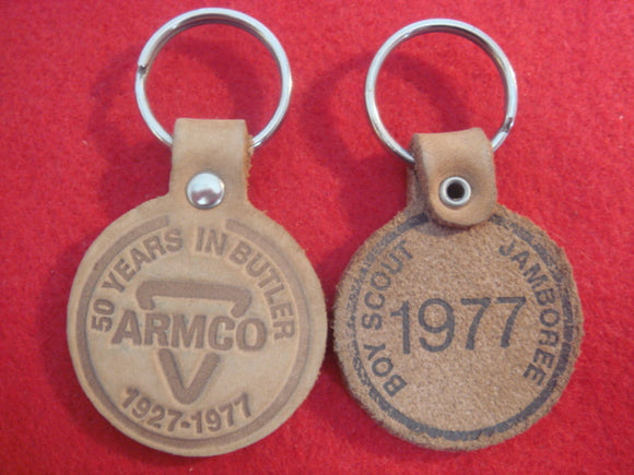 77 NJ keychain, leather, Armco, 50 years in Butler (PA), 1927-77
