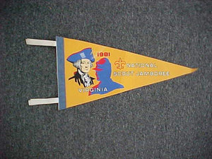 1981 NJ PENNANT, FELT, 17.5X9"