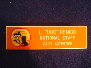 81 NJ national staff engraved name badge
