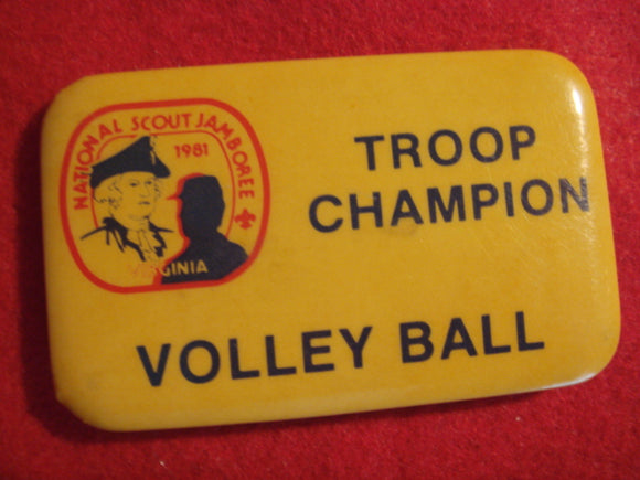 81 NJ troop champion pin, volleyball