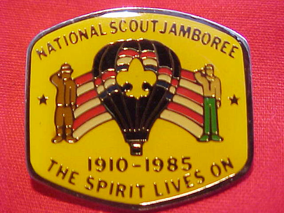 1985 NJ PIN, BLACK BALLOON, YELLOW BKGR.