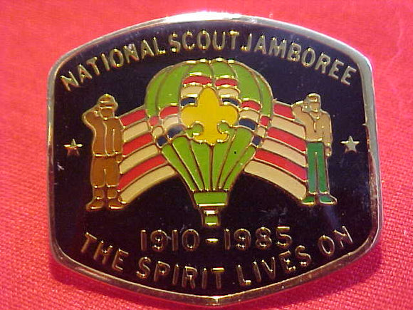 1985 NJ PIN, GREEN BALLOON, BLACK BKGR.