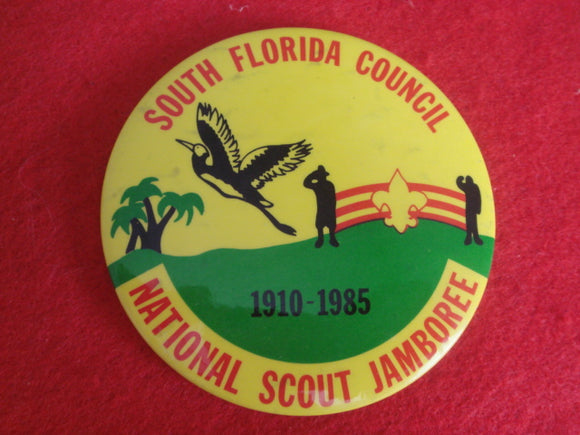 85 NJ South Florida Council contingent pin back button, 3 round