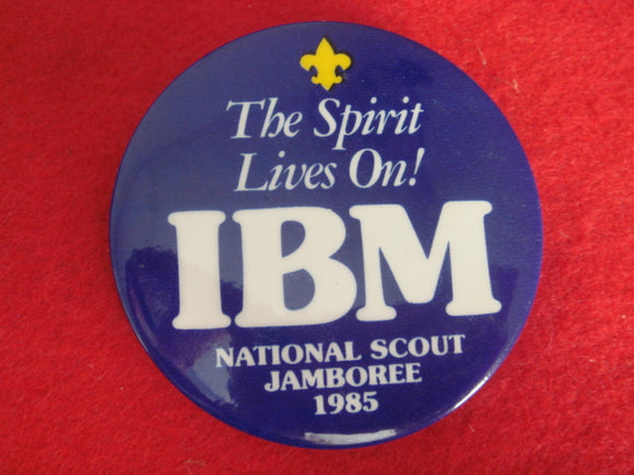 85 NJ IBM pin back button, 2.5 diameter