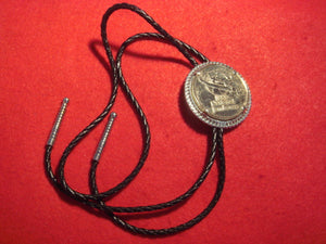 89 NJ bolo, token style with black leather braid string