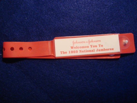 89 NJ wristband, red, Johnson & Johnson, mint