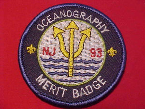 1993 NJ PATCH, OCEANOGRAPHY MERIT BADGE