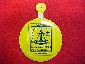93 NJ pin, bend-tab style, johnson evinrude sea exploring
