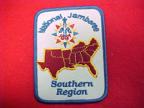 1997 patch, southern region, blue border, not fully embroidered