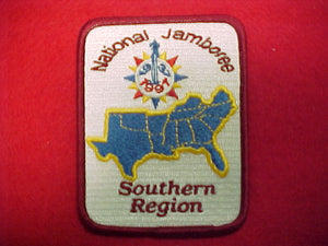 1997 patch, southern region, red border, fully embroidered