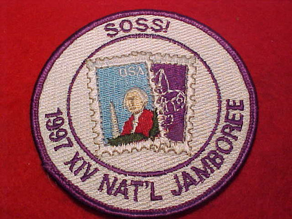 1997 NJ SOSSI STAFF PATCH, SCOUTS ON STAMPS SOCIETY INTERNATIONAL