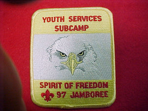 1997 patch, youth services subcamp, staff