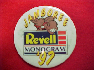 1997 pin, revell monogram, 2.5 round