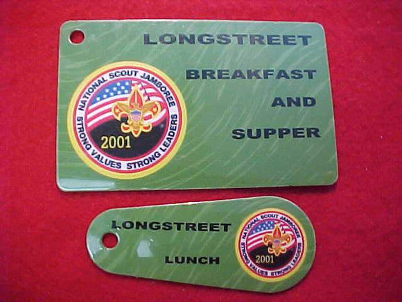 2001 NJ LUNCHTAGS (2), LONGSTREET BREAKFAST, LUNCH AND SUPPER