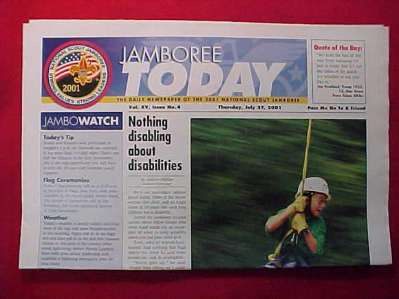 2001 NJ NEWSPAPER, JAMBOREE TODAY, 7/27/01