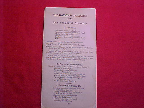 1937 NJ SONGBOOK, USED