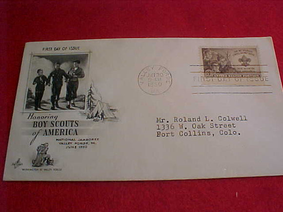 1950 NJ ENVELOPE, FIRST DAY COVER #3, W/3 CENT STAMP