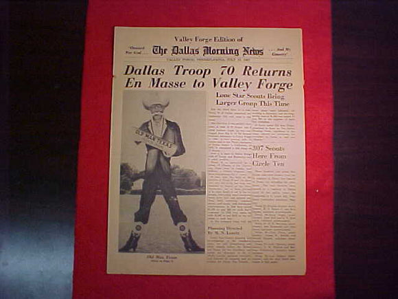 1957 NJ DALLAS MORNING NEWS, VALLEY FORGE EDITION, 7/12/57, CIRCLE TEN COUNCIL ISSUE