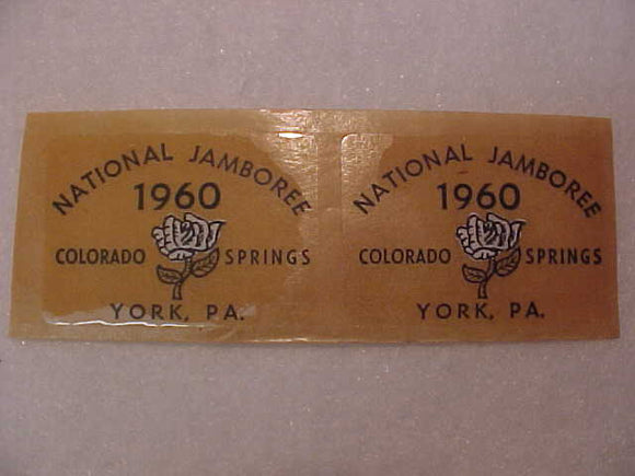 1960 NJ STICKERS, CLEAR, YORK, PA, SET OF 2