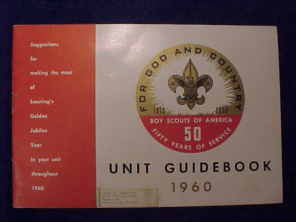 1960 NJ UNIT GUIDEBOOK, PARTICIPANTS NAME ON COVER