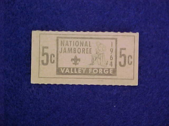 1964 NJ TICKET, TRADING POST 5¢, GREEN, SINGLE