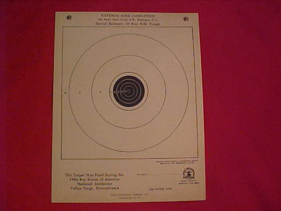 1964 NJ NRA RIFLE TARGET, SPECIAL JAMBOREE 50 FOOT, NEVER USED