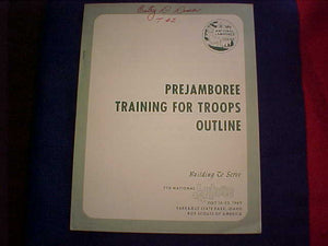 1969 NJ BOOKLET, PREJAMBOREE TRAINING FOR TROOPS, 29 PAGES, USED, 8.5 X 11"