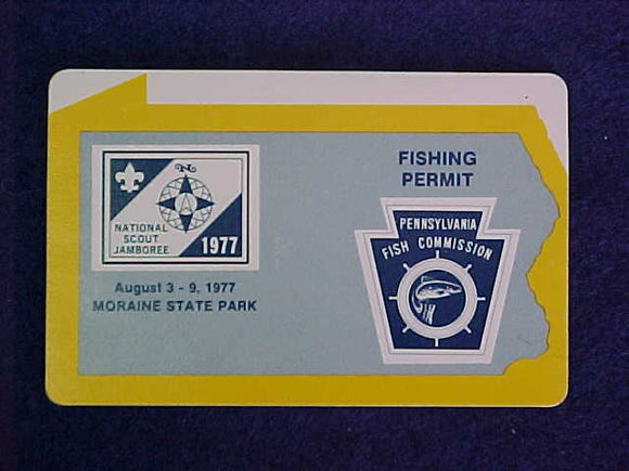 1977 NJ FISHING PERMIT, ISSUED BY PENNSYLVANIA FISH COMMISSION