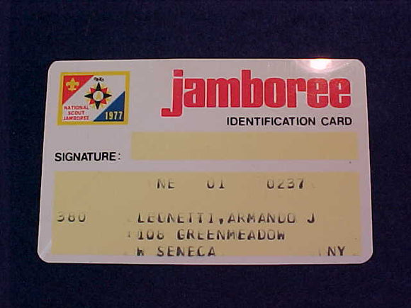 1977 NJ IDENTIFICATION CARD