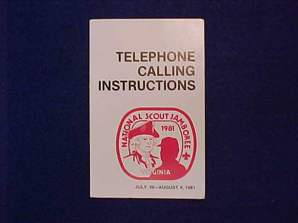 1981 NJ TELEPHONE CALLING INSTRUCTIONS BOOKLET