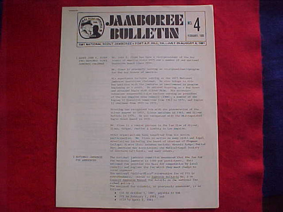 1981 NJ JAMBOREE BULLETIN, #4, FEBRUARY, 1981
