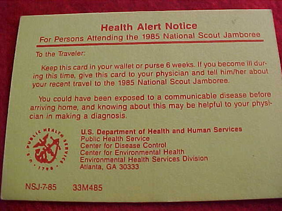 1985 NJ HEALTH ALERT NOTICE