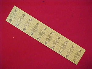 1985 NJ TRADING POST 10¢ TICKETS, FULL SHEET OF 10