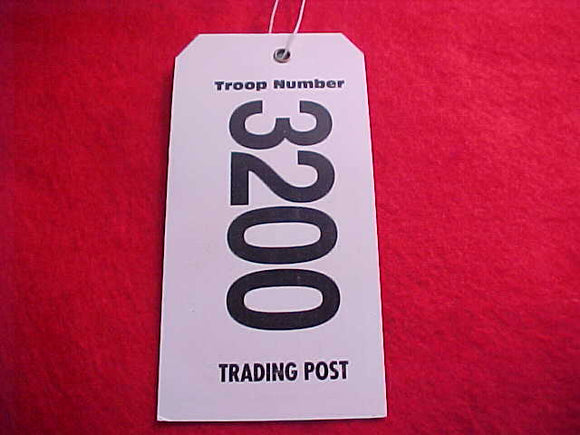 1993 NJ BAGGAGE TAG, TRADING POST TROOP 3200