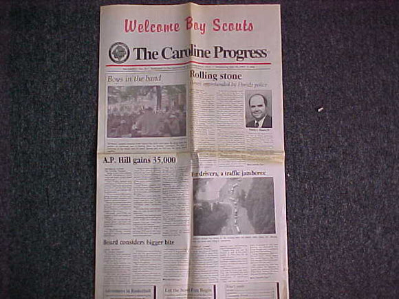 1997 NJ NEWSPAPER, THE CAROLINE PROGRESS, WELCOME BOY SCOUTS