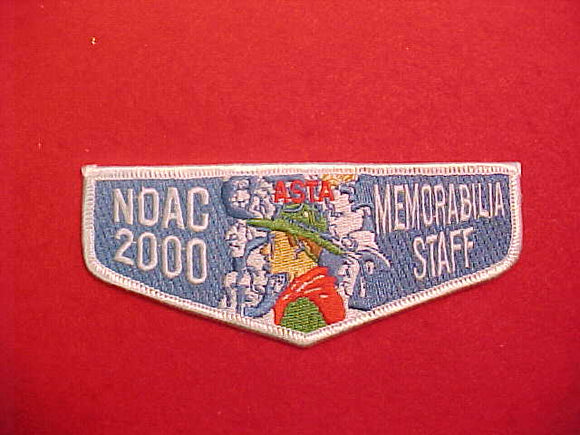 2000 NOAC POCKET FLAP, ASTA MEMORABILIA STAFF, WHITE BORDER
