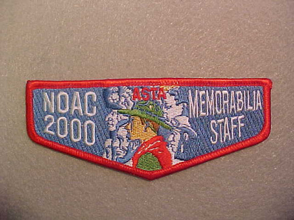 2000 NOAC POCKET FLAP, ASTA MEMORABILIA STAFF, RED BORDER