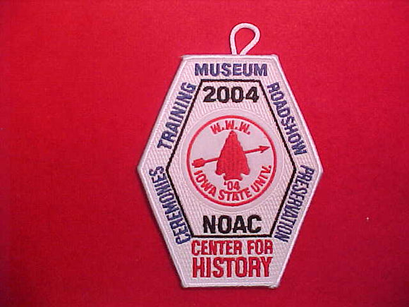 2004 NOAC PATCH, CENTER FOR HISTORY STAFF, WHITE BORDER