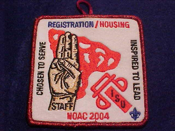 2004 NOAC PATCH, REGISTRATION/HOUSING STAFF, RMY BDR.
