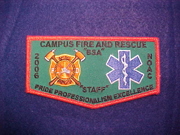 2006 NOAC FLAP, CAMPUS FIRE AND RESCUE STAFF, RED MYLAR BORDER